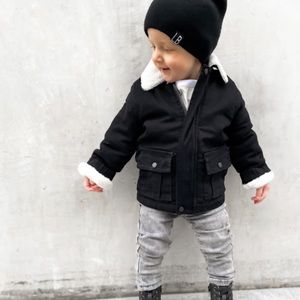 Sherpa Lined Jacket-Black